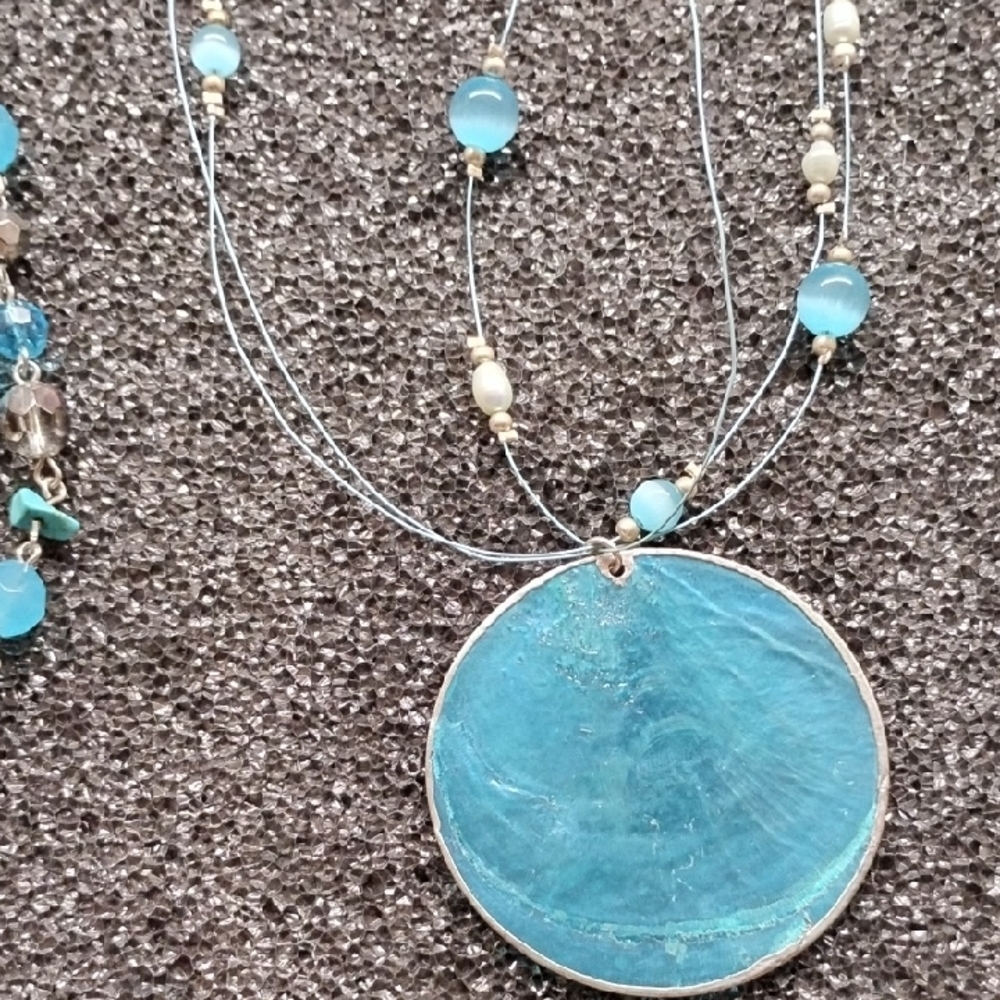 Blue Beaded Necklace Set - Picture 3 of 4